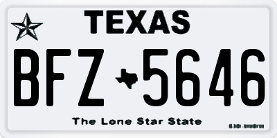 TX license plate BFZ5646