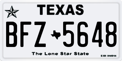 TX license plate BFZ5648