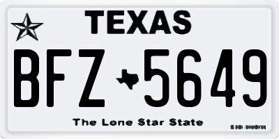 TX license plate BFZ5649