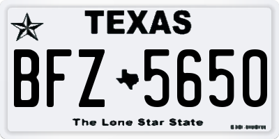 TX license plate BFZ5650