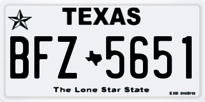 TX license plate BFZ5651