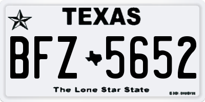 TX license plate BFZ5652