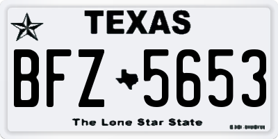 TX license plate BFZ5653