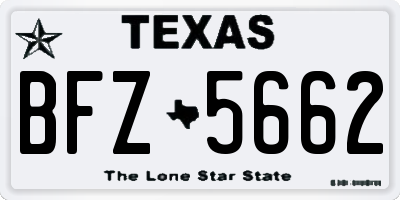 TX license plate BFZ5662