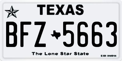 TX license plate BFZ5663