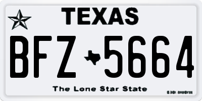 TX license plate BFZ5664