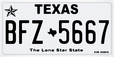 TX license plate BFZ5667
