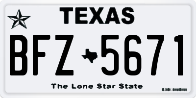 TX license plate BFZ5671
