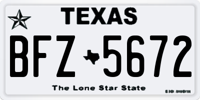 TX license plate BFZ5672