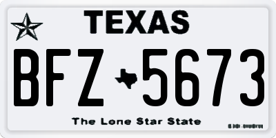 TX license plate BFZ5673