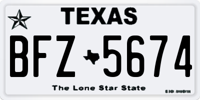 TX license plate BFZ5674
