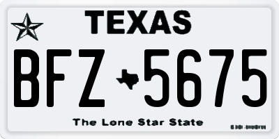 TX license plate BFZ5675