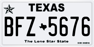 TX license plate BFZ5676