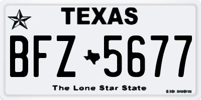 TX license plate BFZ5677