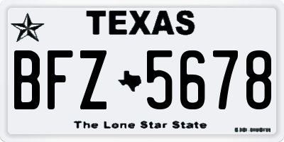 TX license plate BFZ5678