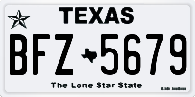 TX license plate BFZ5679