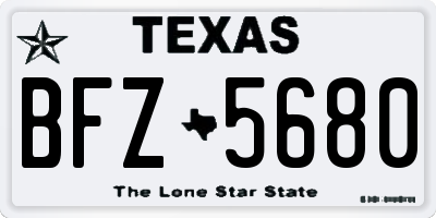 TX license plate BFZ5680