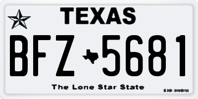 TX license plate BFZ5681