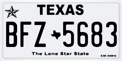 TX license plate BFZ5683