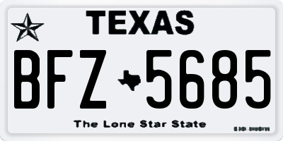 TX license plate BFZ5685