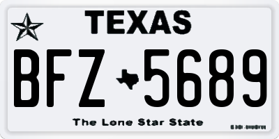 TX license plate BFZ5689