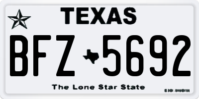 TX license plate BFZ5692