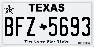TX license plate BFZ5693
