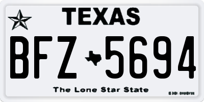TX license plate BFZ5694