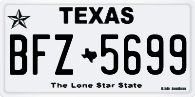 TX license plate BFZ5699