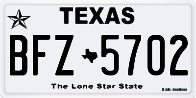 TX license plate BFZ5702