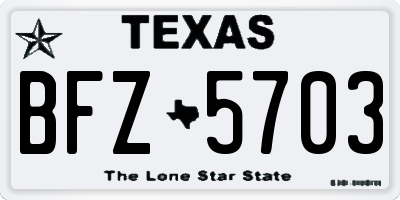TX license plate BFZ5703