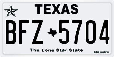 TX license plate BFZ5704