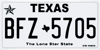 TX license plate BFZ5705