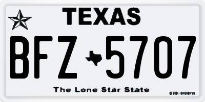 TX license plate BFZ5707