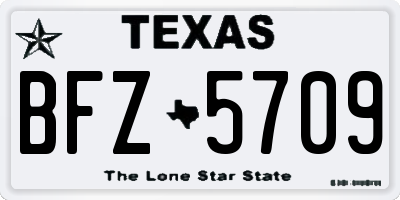 TX license plate BFZ5709