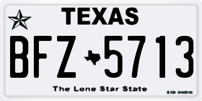 TX license plate BFZ5713