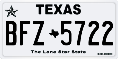 TX license plate BFZ5722