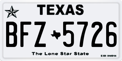 TX license plate BFZ5726