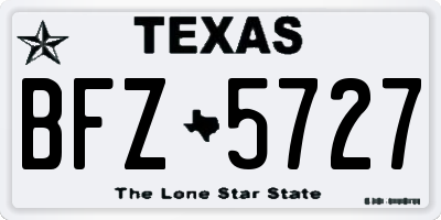 TX license plate BFZ5727