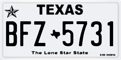 TX license plate BFZ5731