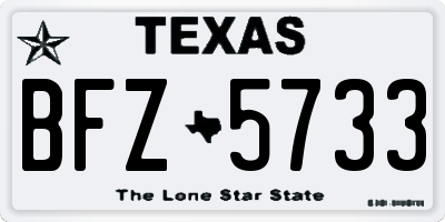 TX license plate BFZ5733