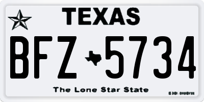 TX license plate BFZ5734