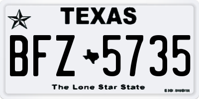 TX license plate BFZ5735