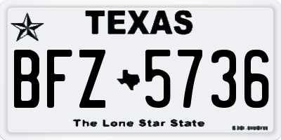 TX license plate BFZ5736