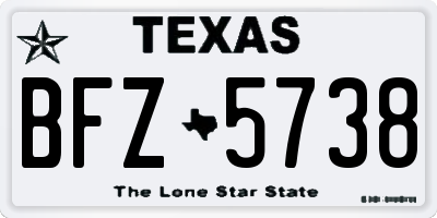 TX license plate BFZ5738