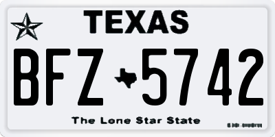TX license plate BFZ5742