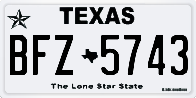 TX license plate BFZ5743