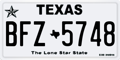 TX license plate BFZ5748