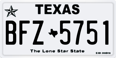 TX license plate BFZ5751