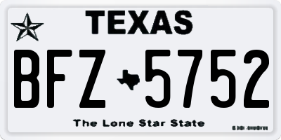 TX license plate BFZ5752